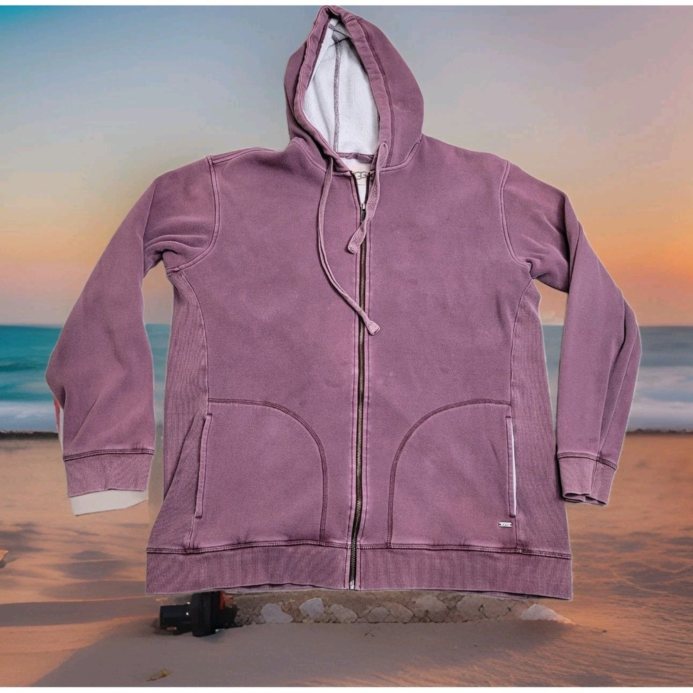 UGG Hoodie Mens XXL Dusty Mauve Heavyweight Zip Sweatshirt Cotton Blend